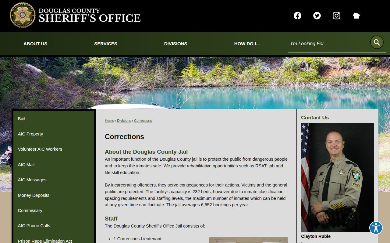 Douglas County Jail corrections overview for release records