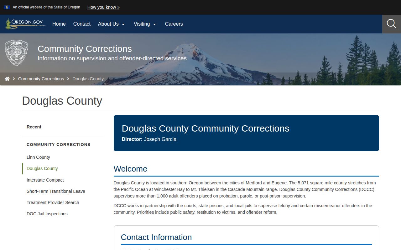 Douglas County parole and probation Community Corrections office page